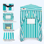 EAGLE PEAK Flex Ultra Compact 4x4 Pop-up Canopy, Sun Shelter, Changing Room, Portable Privacy Canopy Cabana for Pool, Fashion Photoshoots, or Camping, White/Light Blue