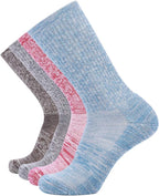 EnerWear 4 Pack Women's Merino Wool Outdoor Hiking Trail Crew Sock