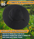 Home Prefer UPF50+ Mens Sun Hat Wide Brim Fishing Hat Foldable Large Brim UV Protection Sun Hat for Men Women Beach Gardening
