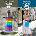 Retractable Folding Stool - Heavy Duty 400 lb Collapsible Portable Stool for Camping, Hiking, Fishing, Indoor/Outdoor with Non-Slip Base and Lightweight Design (Rainbow, 2-Pack)