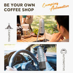 Portable Electric Espresso Machine Travel Coffee Maker for Camping 3 in 1 Self-Heating for Ground Coffee & DG NS Capsule Pods For Travel Camping and Hiking (Bright White)