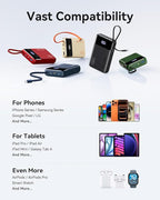 INIU 20000mAh Power Bank, Smaller 45W PD Fast Charging Portable Charger, Battery Pack with Build in USB C Cable, Travel Phone Flight-Safe Powerbank for iPhone 17 16 Samsung S26 Google iPad, Red