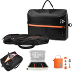 Zurligi Vacuum Compression Bags with Pump for Travel - Waterproof, Reusable, Removable Handle, Portable Travel Pack Vacuum Bag Kit for Carry On Suitcases and Backpack