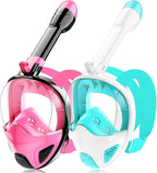 Full Face Snorkel Mask for Adults Teen, Snorkeling Gear with Detachable Camera Mount,Panoramic 180° View, Anti-Fog Anti-Leak Snorkling Set for Man and Women