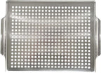 Stainless Steel BBQ Grill Topper Pan Tray for Vegetables, Meats, Skewers & Seafoods for Outdoor Cooking, Grilling, Camping & Tailgating for Gas Grills, Charcoal Grills & Barbecue by Mr. Bar-B-Q 06032Y