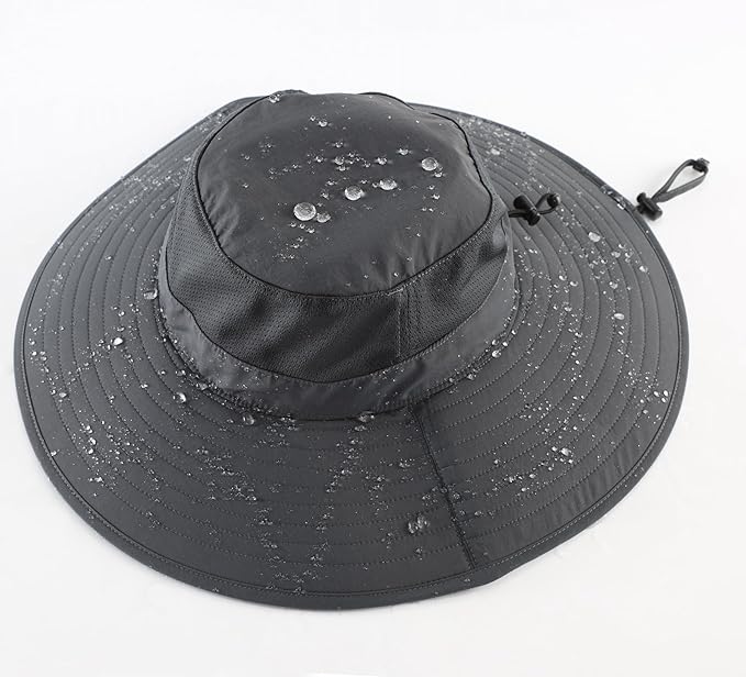 Home Prefer UPF50+ Mens Sun Hat Wide Brim Fishing Hat Foldable Large Brim UV Protection Sun Hat for Men Women Beach Gardening