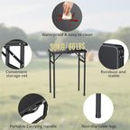 2ft Folding Camping Table with Storage Net, 3 Adjustable Height Max 29.5" Aluminum Small Folding Table, Portable Handle, Lightweight, for Travel Outdoor Beach Picnic Camp, 23.2" x 16", Black