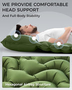 KingCamp Sleeping Pad for Camping, Ultralight Connectable Inflatable Sleeping Pad Camping Mattress with 6.3" Built-in Pillow & Foot Pump for Backpacking Hiking Tent Cot