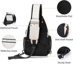 MOSISO Sling Backpack Bag, Crossbody Shoulder Bag Travel Hiking Daypack Chest Bag with Front Square Pocket&USB Charging Port