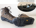 Ice Snow Traction Cleats - Lightweight Crampon Cleats for Walking on Snow & Ice - Anti Slip Grippers Fasten Quickly & Easily Over Footwear - Protable Grips for Shoes and Boots