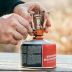 MalloMe Backpacking Stove - Portable Camping Stove - Small Backpack Camp Single Burner for Propane Butane Isobutane Fuel Canister - Mini Pocket Rocket Jet Boiler for Hiking & Gas Cooking