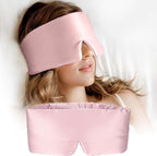 Silk Sleep Mask for Women and Men, Side Sleeper, 22 Momme Pure Mulberry Silk Total Blackout 100% Mulberry Eye Mask with Adjustable Headband Full Size, Eye Masks for Sleeping and Travel