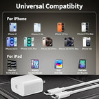 Fast Charger iPhone 17/16/15,2Pack 40W USB C Wall Charger Block 10FT USB C to C Fast Charging Cable Cord 40W Plug Quick Apple Chargers for iPhone 17 Pro Max/17 Air/16 Pro/15Pro/Plus,iPad Pro/Air/Mini