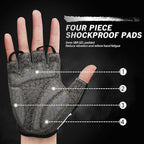Bike Gloves for Men Women with Anti-Slip Shock-Absorbing Pad, Light Weight Half-Finger Cycling Gloves