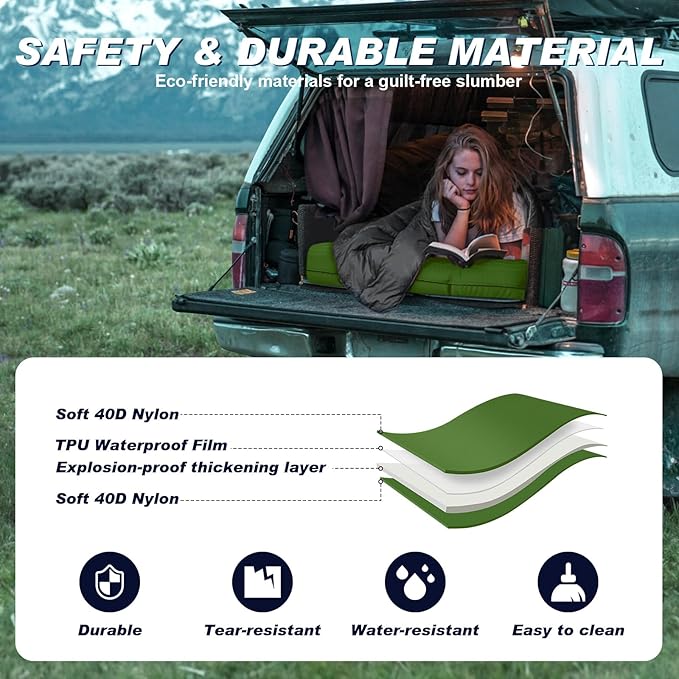 Camping Sleeping Pad, Extra Thickness 4.7 Inch Inflatable Sleeping Mat Ultralight Waterproof Camping Mat with Built in Pump Air Mattress for Backpacking, Hiking, Tent, Travel