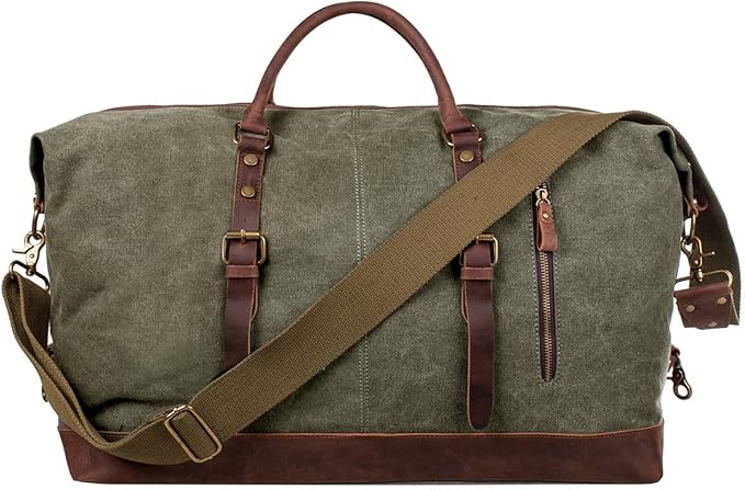 S-ZONE Duffle Bag for Travel Canvas Duffel Bag Carry on Weekender Bag for Men