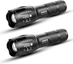 LED Emergency Handheld Flashlight with Adjustable Focus, Water Resistant, 5 Modes, Best Tactical Flashlight for Emergency, Camping and Fishing, 2 Pack