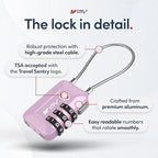 TSA Accepted Luggage Travel Lock, Set-Your-Own Combination Lock for School Gym Locker, Luggage Suitcase Baggage Locks, Filing Cabinets, Toolbox, Case (Purple, 1 Pack)