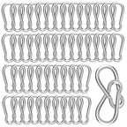 50PCS 3" Carabiner Clip Spring Snap Hook, M8 Heavy Duty Galvanized Steel Spring Snap Hook, Quick Link Keychain Clip for Swing Set Camping Hiking Gym Traveling