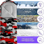 Sleeping Bags for Adults and Kids Backpacking Camping Sleeping Bags for Girls and Boys Lightweight Waterproof Cold/Warm Sleeping Bag for All Season