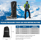 ROCKBROS Snow Boot Leg Gaiters for Hiking Waterproof Leg Gaiter for Skiing Walking Snow Boot Gaiters Tear Resistant Adjustable Gaiters