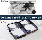 9 Set Compression Packing Cubes for Travel - Compressible, Lightweight, and Space-Saving Packing Cubes, Travel Essentials for Women, Bluish Purple