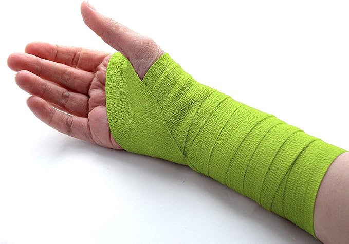 RISEN Cohesive Bandage 2” x 5 Yards, 6 Rolls, Self Adherent Wrap Medical Tape, Adhesive Flexible Breathable First Aid Gauze Ideal for Stretch Athletic