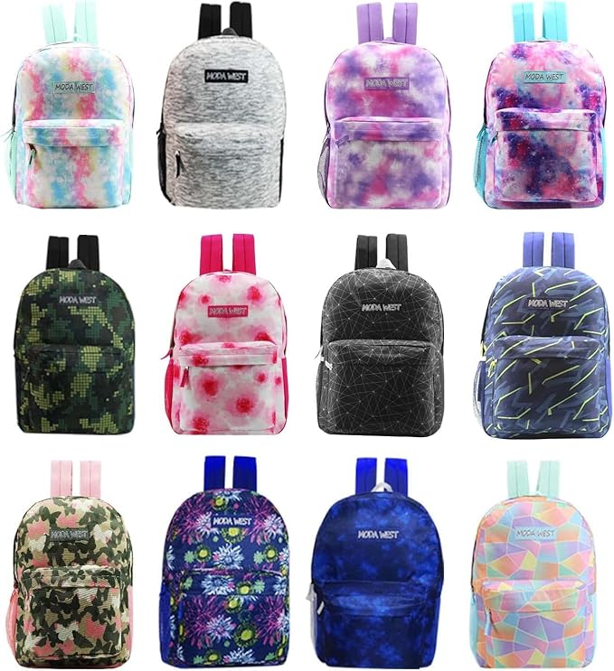 Moda West Bulk Case of 12 Backpacks, 12 Winter Item Sets, 12 Hygiene Kits - Hygiene Kits and Clothing for Emergencies, Homeless, Charity