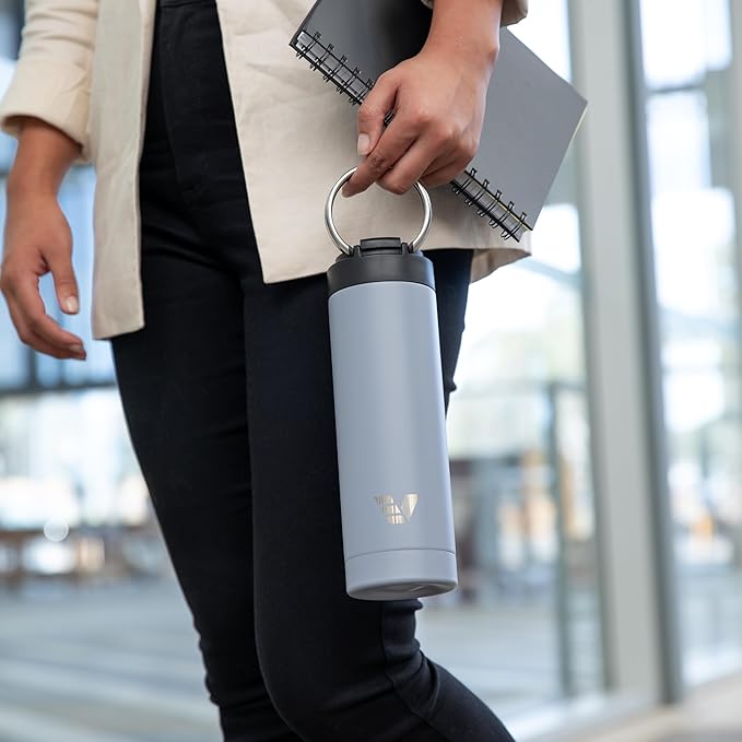 Maxi Stainless Steel Water Bottle 26oz - Double wall vacuum insulated | Integrated carry handle | leak proof flip top lid | Lightweight & stylish - Lilac