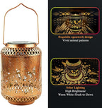 Butterfly Solar Lanterns Outdoor Waterproof Women Birthday Gifts for Mom Grandma Sister Garden Decor Metal Hanging Solar Lights for Yard Patio Backyard Lawn Porch Decorations