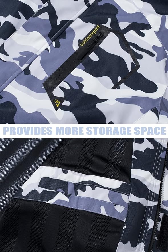 TACVASEN Men's Rain Jacket Lightweight Windbreaker with Hooded Water Resistant Outdoor Raincoat for Hiking Travel Camping