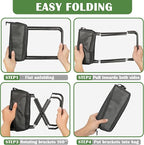 Camping Stool Pocket Chair, Lightweight Portable Stool with Shoulder Strap, Capacity 220lbs for Adults Outdoor Hiking Fishing Travel-Large Black