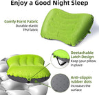 Camping Pillow - Inflatable Pillow - Travel Pillows for Backpacking & Airplane, Lumbar Support 2.0 Blow Up Pillows, Ultralight Compressible, Comfortable, Ergonomic Pillow