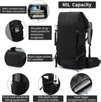 Hiking Backpack,30L +10L Extra Large Capacity Hiking Bag,Internal Frame Camping Backpack,Upgraded X-PAC Lightweight Sport Daypack Travel Backpacks Fit For Mountain Climbing Camping (Black)
