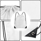 Grneric Drawstring Backpack Bulk 28 PCS Drawstring Bags String Backpack Cinch Bag Sackpack for Men Women Gym (White)