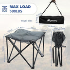 Padded Camping Stool, 18 Inch Oversized Camping Foot Rest, 500lb Camping Chairs Outdoor Footstool Portable Camping Ottoman for Camping Gardening Fishing w/Storage Net Carry Bag (2, Darkgreen)