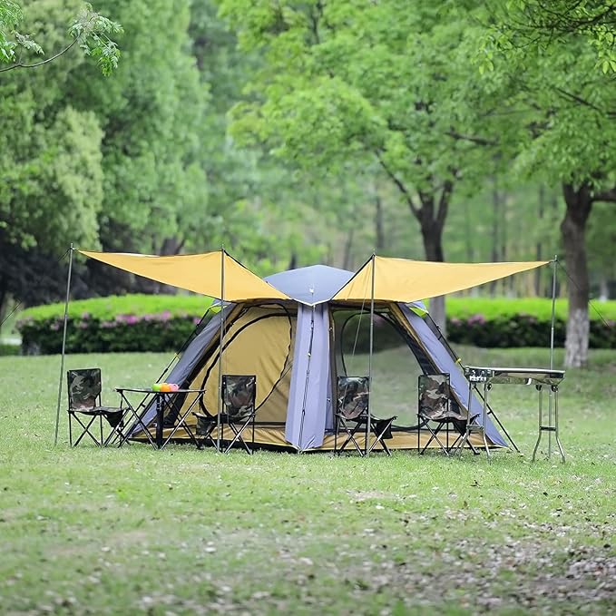Wind Tour 3-4 Persons Instant Automatic Family Camping Tent Quick Set up Tent for Beach, Traveling, Hiking, Mountaineering, Outdoor Activities