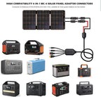 Universal 4-in-1 Solar Connector Kit, 16 AWG to Anderson XT60 DC7909 DC5521 Solar Extension Cable Solar Adapter Cable Compatable for Solar Panel & Most Solar Power Staion (2M/6.6Ft)