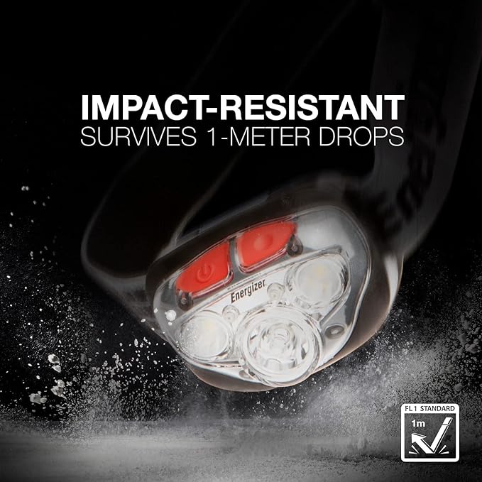 Energizer Vision HD+ LED Headlamp, Water Resistant Bright Headlamp with Digital Focus, Camping Gear and Emergency Light, Batteries Included, Pack of 1