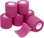 FriCARE Self Adhesive Bandage Wrap, Medical Tape in First Aid Kit, Cohesive Bandages for Wounds Sport Vet, 2 Inches X 5 Yards 6 Rolls, Magenta