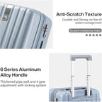 Hanke Expandable Hardshell Luggage Sets 3 piece Carry on Luggage with Wheels Suitcases Lightweight Checked Travel Luggage Rolling Large Suitcase Travel Luggage Bag Woman Men 20/24/29 Inch(Gray)