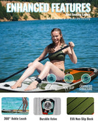 BM Paddle Board Inflatable Stand Up Paddle Board, SUP Paddleboard for Adult, Premium Accessories | Non-Slip EVA Deck & Foam Handles, Camera Mount, Double Action Pump, 85L Travel Backpack