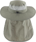 Home Prefer UPF 50+ Sun Hats for Men Women Wide Brim Fishing Hat with Neck Flap Summer Safari UV Protection Bucket Hat