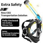 R10 Full Face Snorkel Mask Adults, Snorkeling Mask Gear for Adults&Kids, Fully Enclosed CO2 Transportation Solution, Silicone Bonding Anti-Leak&Anti-Fog, Foldable for Portability