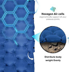 POWERLIX Double Sleeping Pad Camping Pads for 2 Person with Pillow, Built-in Foot Pump Inflatable Sleeping Mat for Backpacking, Hiking, Traveling, Outdoor, Portable Tent Camping Mattress