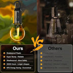 4 Pack Camping Lights Rechargeable, Hanging Tent Lights Bulb with Hook, Timer Function, 3 Lighting Modes Tent Lamp for Camping, Hiking, Backpacking, Emergency Outage(Black)