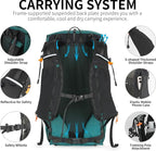 Hiking Backpack for Men and Women, 30L Waterproof Camping Backpack with 3L Water Bladder and Rain Cover, Lightweight Outdoor Sport Travel Daypack Rucksack for Climbing Cycling (Dark green)