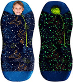 AceCamp Glow in The Dark Mummy Sleeping Bag for Kids and Youth, Temperature Rating 30°F/-1°C, Water-Resistant for Camping, Hiking, and Slumber Party