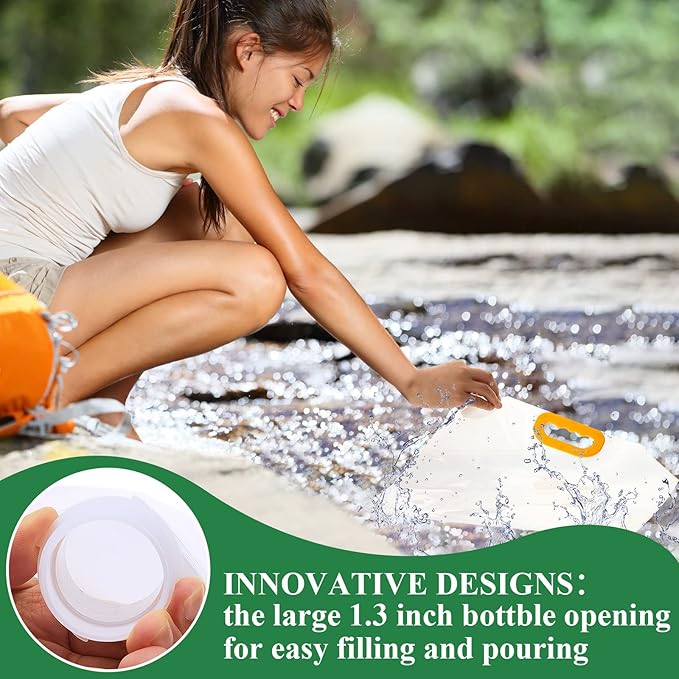 Tessco 8 Pcs 1.3 Gallon Collapsible Water Storage Bags, Clear Plastic, 1.0 Pounds