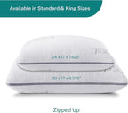 Sleep Innovations Customizable Comfort Gel Memory Foam Pillow, Standard Size, Tencel Cover, Side, Stomach, and Back Sleepers, Soft-Medium-Firm Adjustable Support